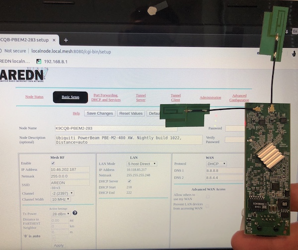 Smallest Full Power AREDN Node Modified PowerBeam M2 Amateur Radio